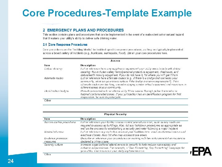 Core Procedures-Template Example 24 