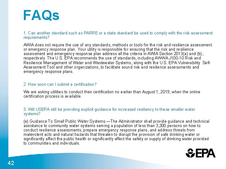 FAQs 1. Can another standard such as PARRE or a state standard be used