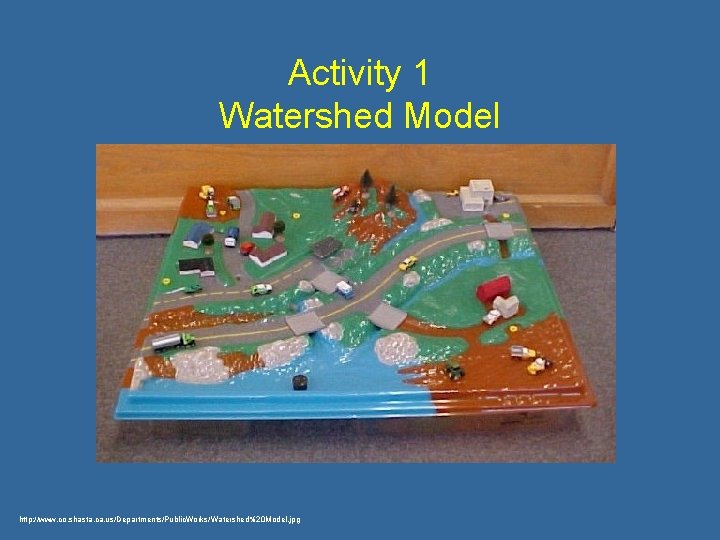 Activity 1 Watershed Model http: //www. co. shasta. ca. us/Departments/Public. Works/Watershed%20 Model. jpg 