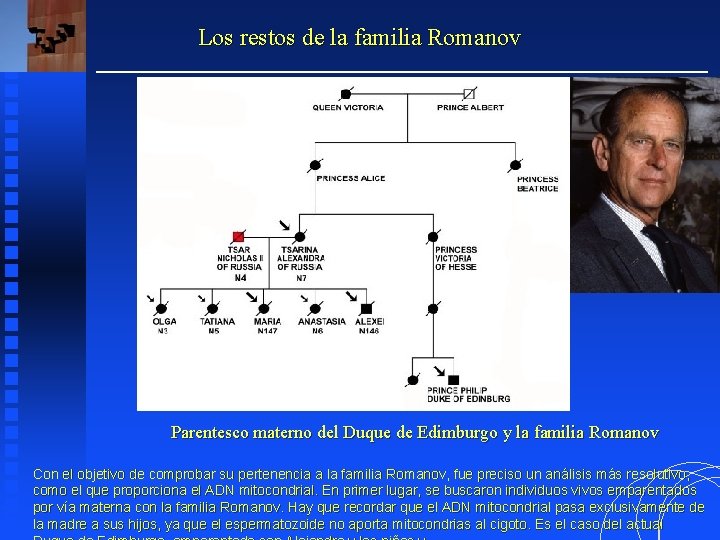 Los restos de la familia Romanov Parentesco materno del Duque de Edimburgo y la