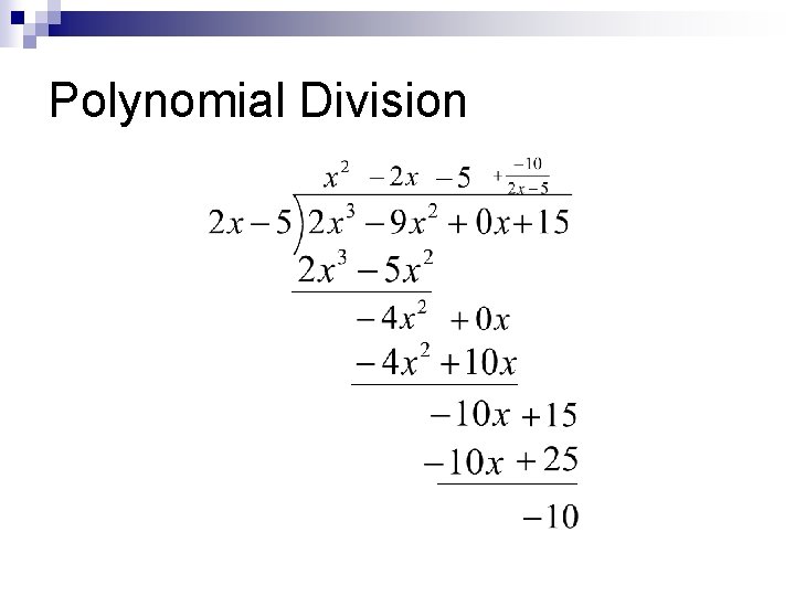 Polynomial Division 