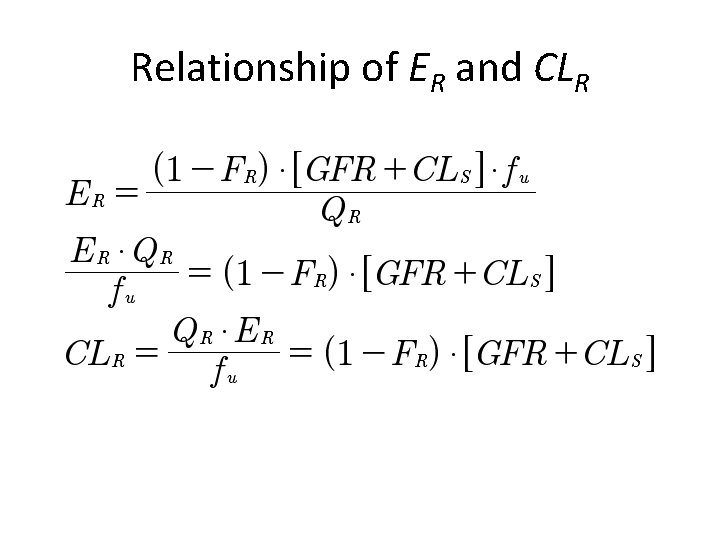 Relationship of ER and CLR 