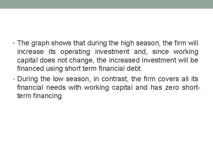  • The graph shows that during the high season, the firm will increase