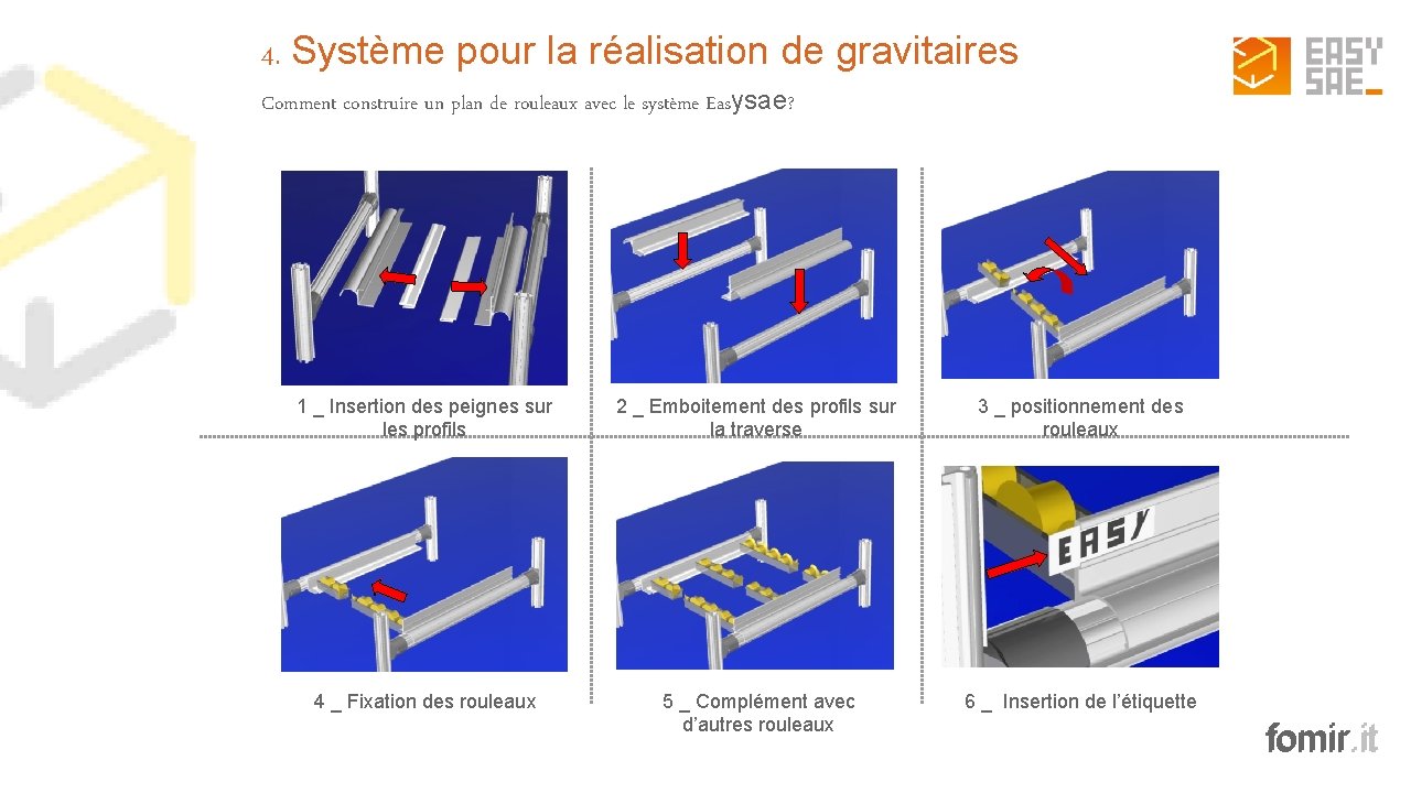 4. Système pour la réalisation de gravitaires Comment construire un plan de rouleaux avec