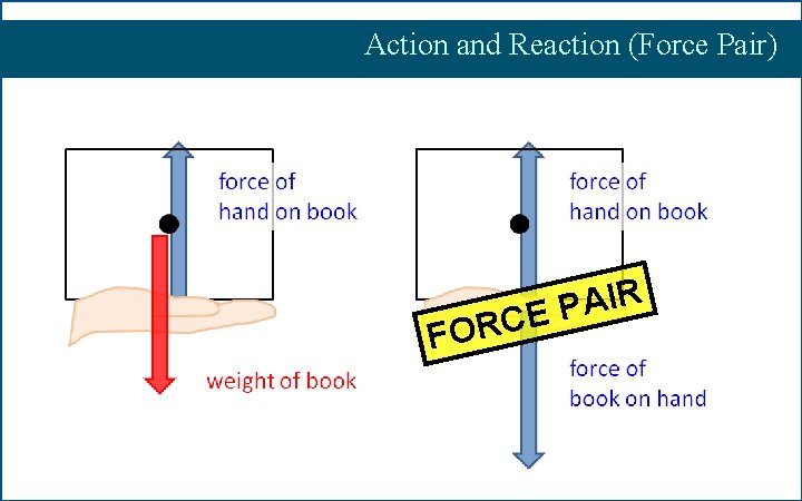 Action and Reaction (Force Pair) FOR IR A P CE 