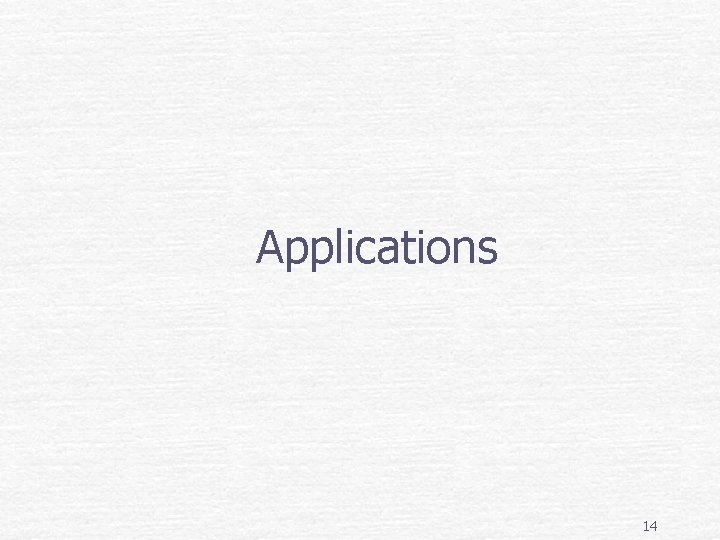 Applications 14 