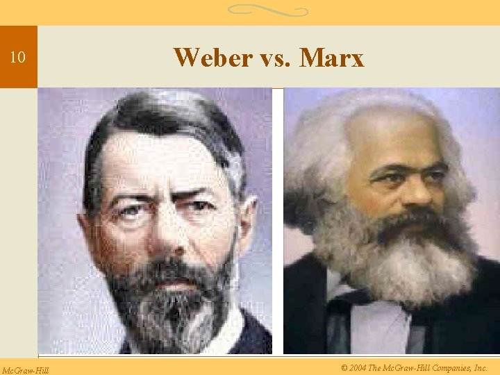 10 Mc. Graw-Hill Weber vs. Marx © 2004 The Mc. Graw-Hill Companies, Inc. 