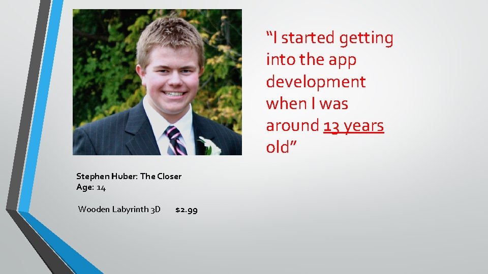 “I started getting into the app development when I was around 13 years old”