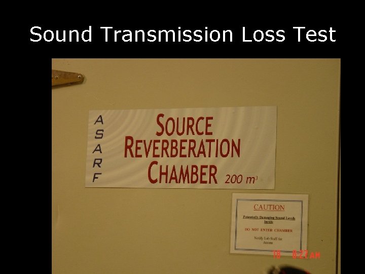 Sound Transmission Loss Test 