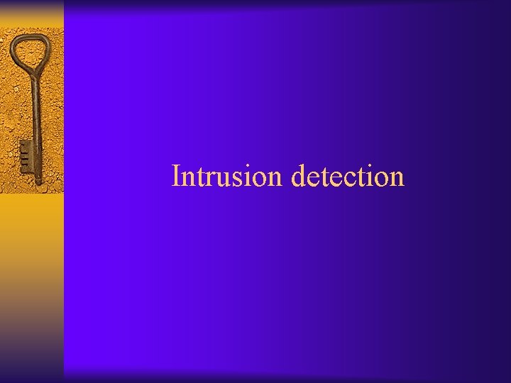 Intrusion detection 