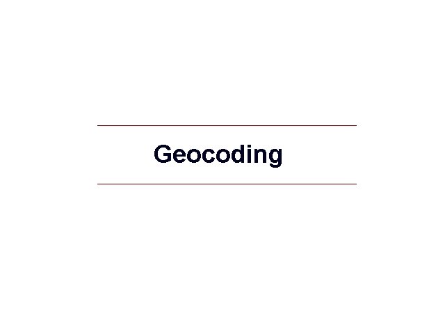 Geocoding GIS 1 