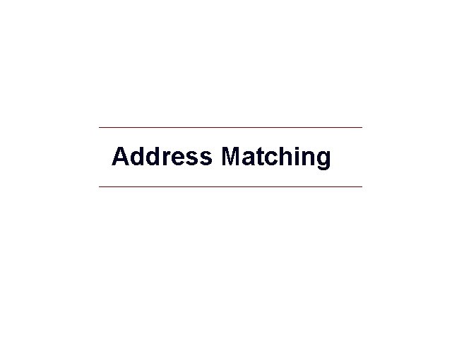 Address Matching GIS 4 