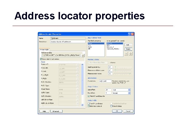 Address locator properties GIS 44 