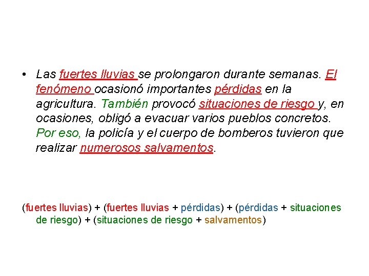  • Las fuertes lluvias se prolongaron durante semanas. El fenómeno ocasionó importantes pérdidas