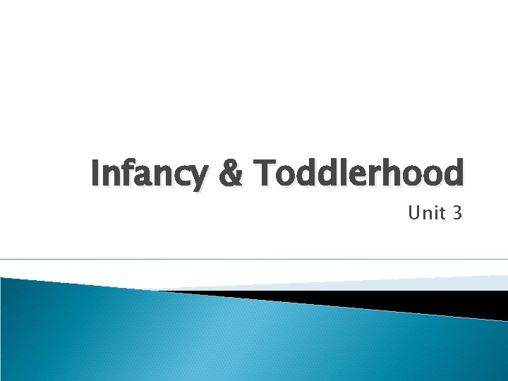 Infancy & Toddlerhood Unit 3 