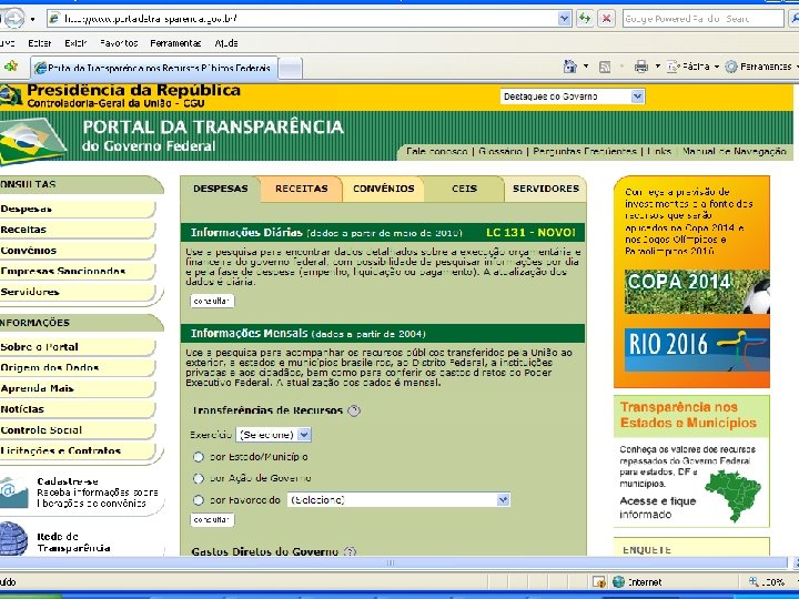 Controladoria-Geral da União PORTAL DA TRANSPARÊNCIA 