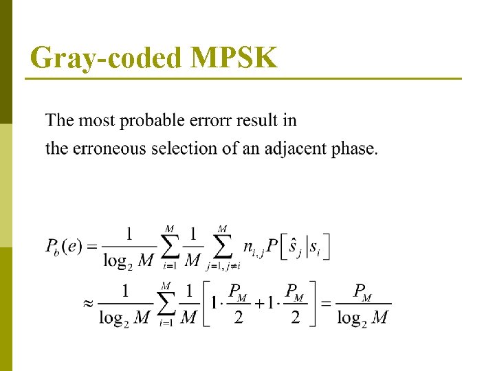 Gray-coded MPSK 
