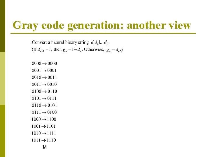 Gray code generation: another view 