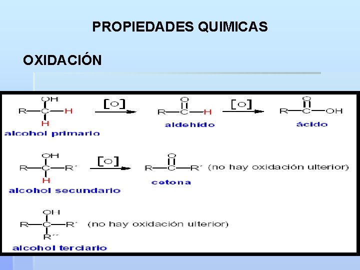 PROPIEDADES QUIMICAS OXIDACIÓN 