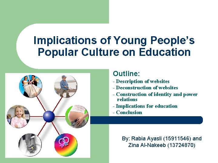 Implications of Young People’s Popular Culture on Education Outline: - Description of websites -