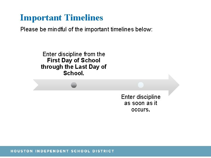 Important Timelines Please be mindful of the important timelines below: Enter discipline from the