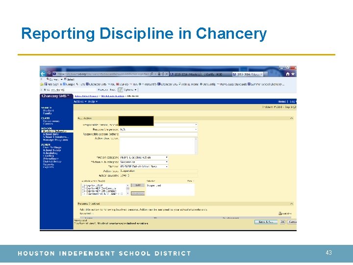 Reporting Discipline in Chancery 43 