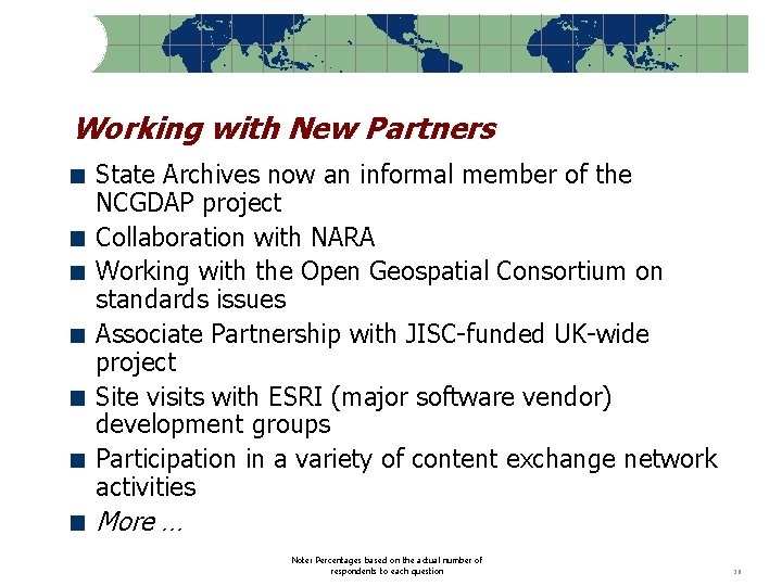 Working with New Partners State Archives now an informal member of the NCGDAP project