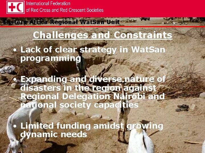 Eastern Africa Regional Wat. San Unit Challenges and Constraints • Lack of clear strategy