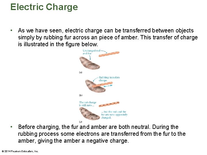 Electric Charge • As we have seen, electric charge can be transferred between objects