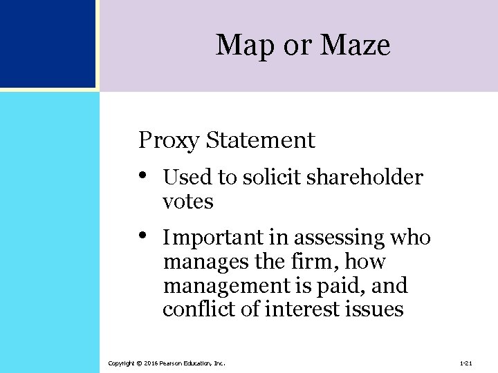 Map or Maze Proxy Statement • Used to solicit shareholder votes • Important in