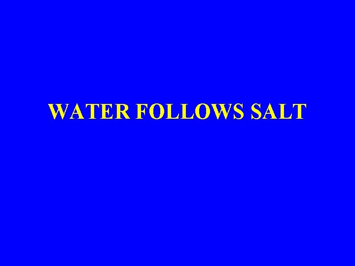 WATER FOLLOWS SALT 