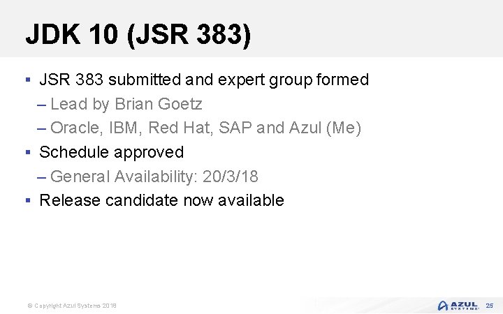 JDK 10 (JSR 383) § JSR 383 submitted and expert group formed – Lead