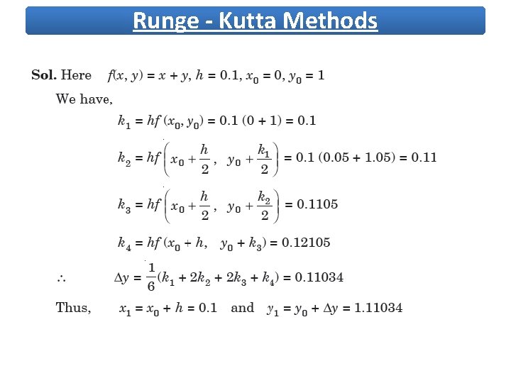 Runge - Kutta Methods 