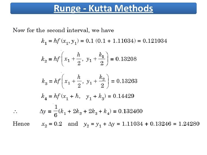 Runge - Kutta Methods 