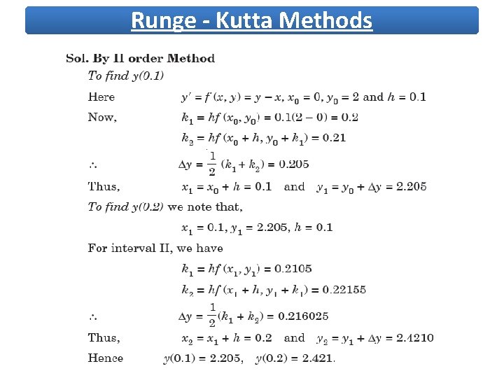 Runge - Kutta Methods 