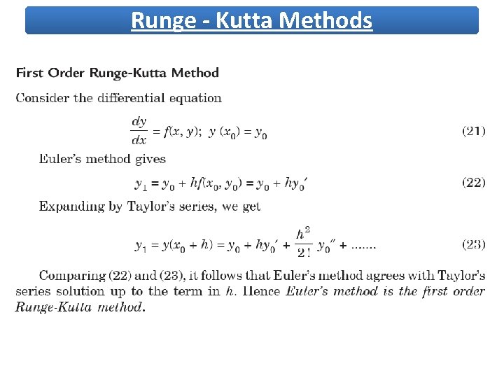 Runge - Kutta Methods 