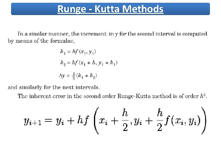 Runge - Kutta Methods 