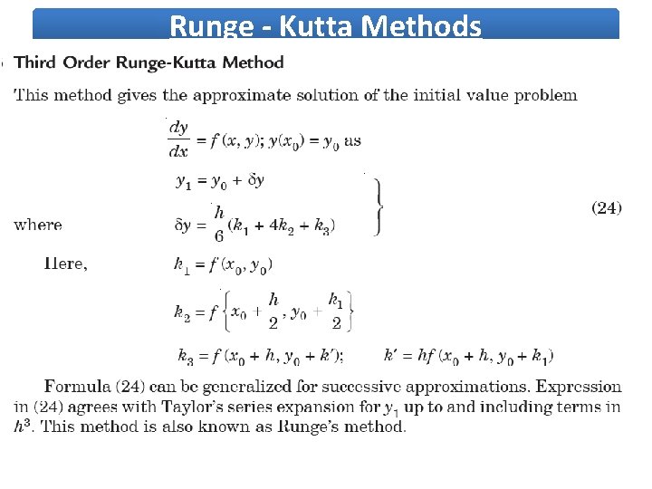 Runge - Kutta Methods 