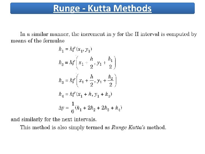 Runge - Kutta Methods 