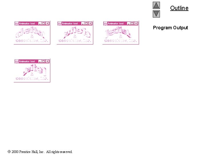 Outline Program Output 2000 Prentice Hall, Inc. All rights reserved. 