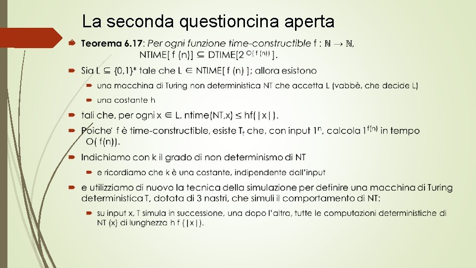 La seconda questioncina aperta 