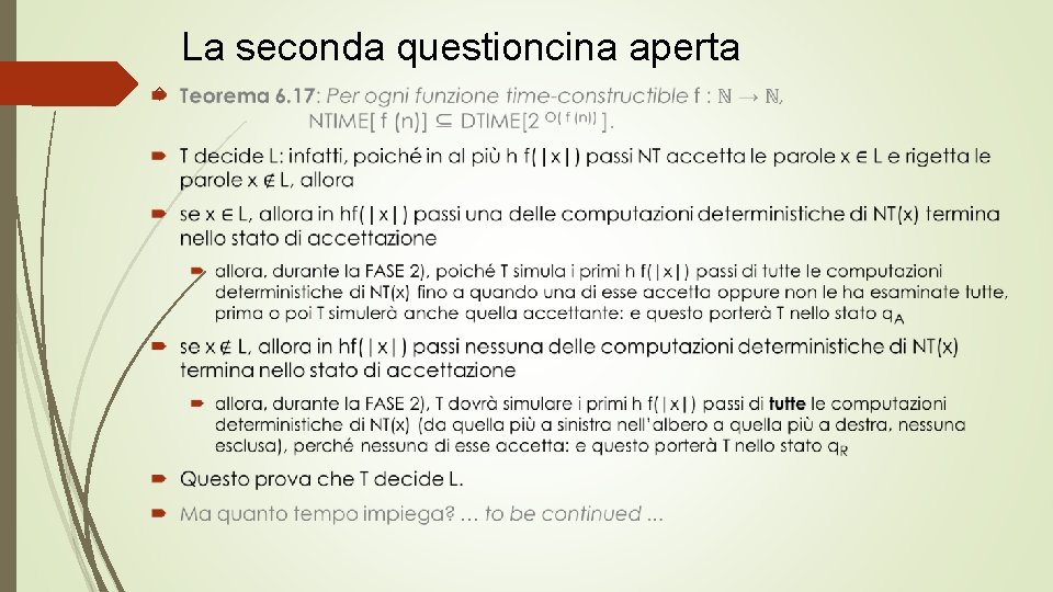 La seconda questioncina aperta 