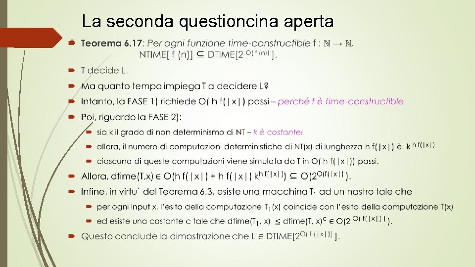 La seconda questioncina aperta 