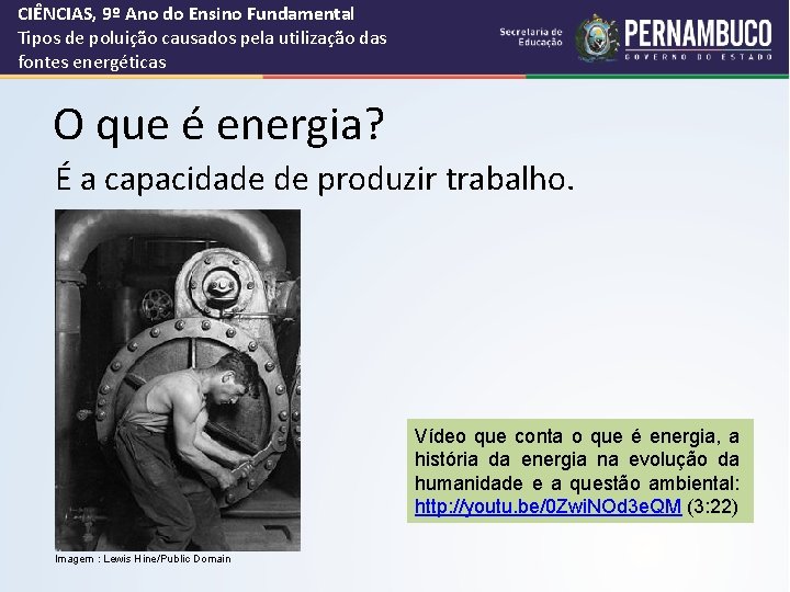 CIÊNCIAS, 9º Ano do Ensino Fundamental Tipos de poluição causados pela utilização das fontes