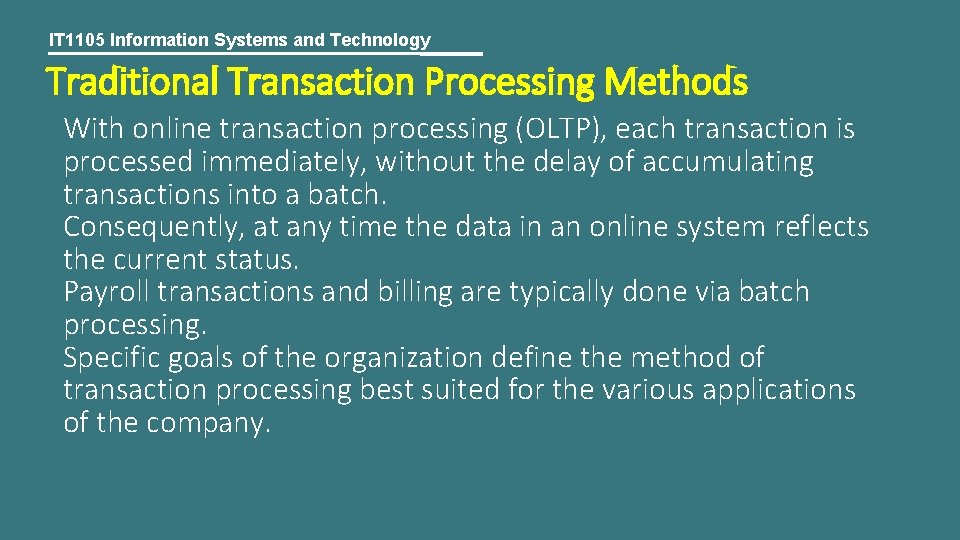 Bachelor of Information Technology Information Systems Technology IT