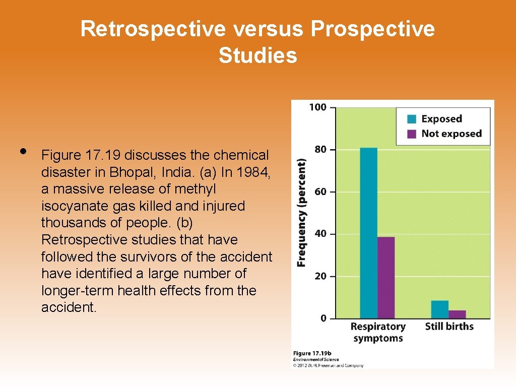 Retrospective versus Prospective Studies • Figure 17. 19 discusses the chemical disaster in Bhopal,