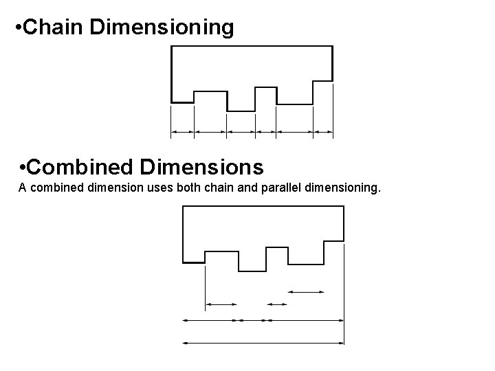  • Chain Dimensioning • Combined Dimensions A combined dimension uses both chain and