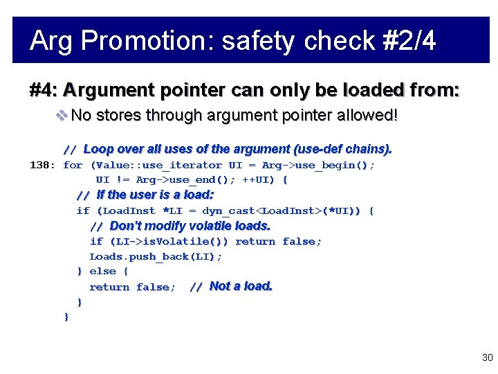 Arg Promotion: safety check #2/4 #4: Argument pointer can only be loaded from: v