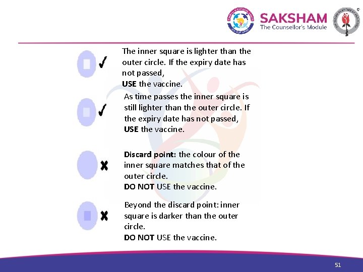 The inner square is lighter than the outer circle. If the expiry date has