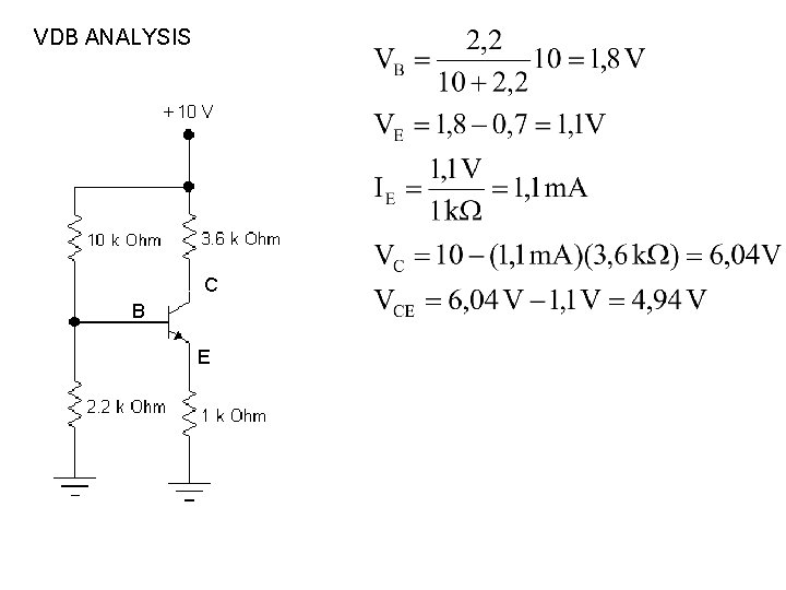 VDB ANALYSIS C B E 